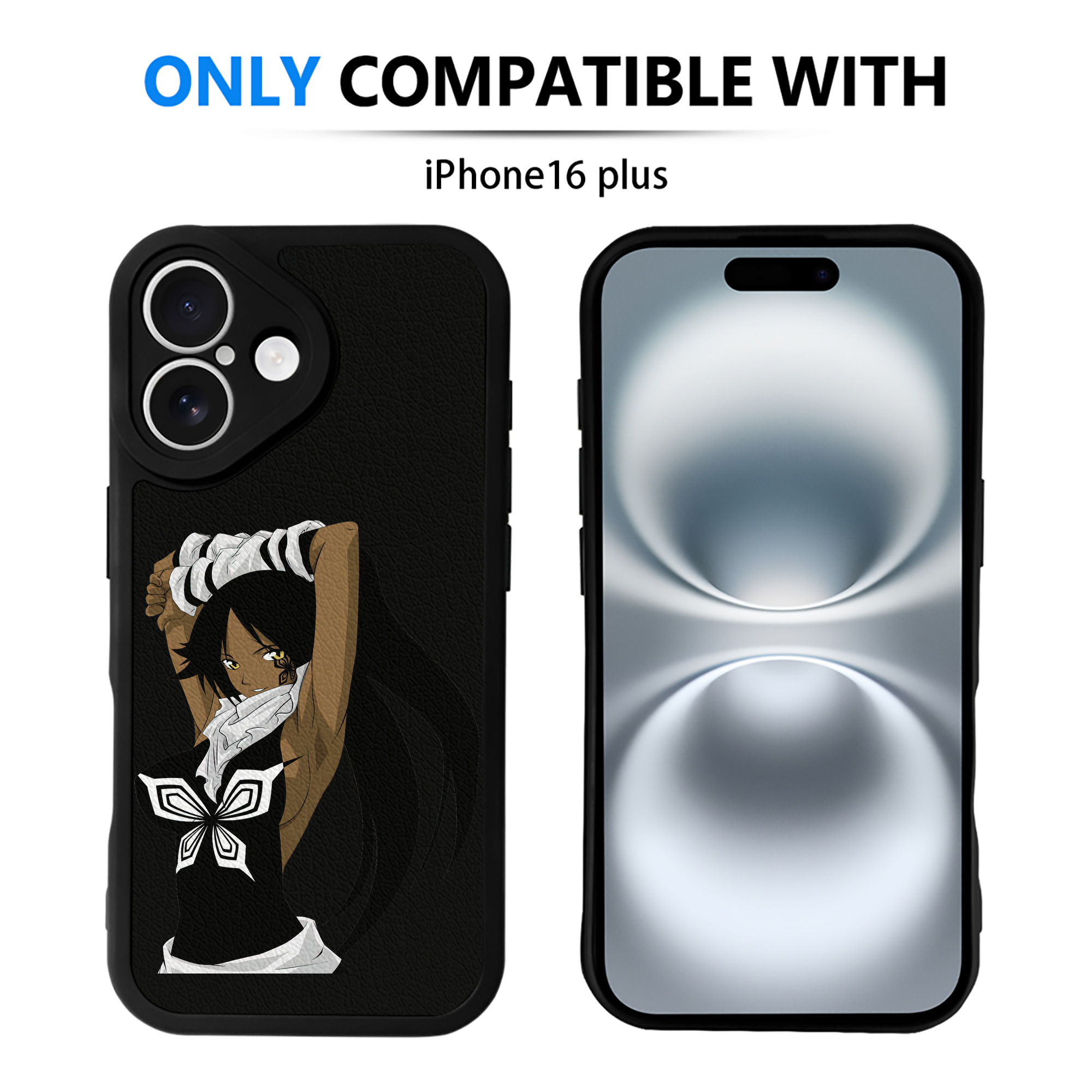 （画像用） ブリーチ 四楓院 夜一（しほういん よるいち） BLEACH Shihouin Yoruichi 【iPhone 16シリーズ対応】シリコンスマホケース（レザー調） 材質：シリコン